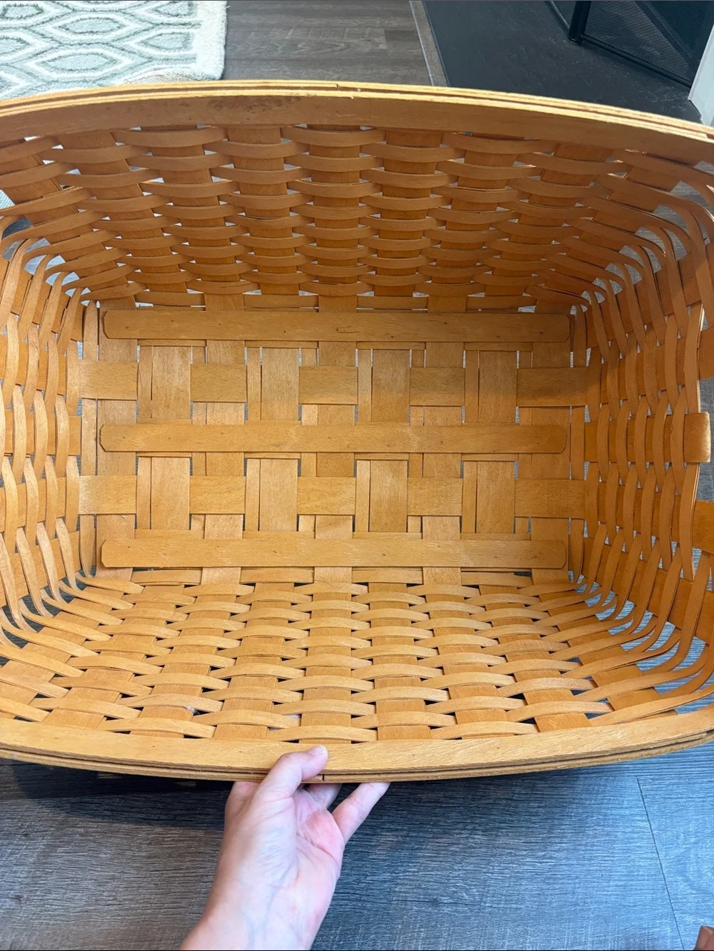 Longaberger Wash Day Extra Large Laundry Basket 1998 Storage 24x17.5”